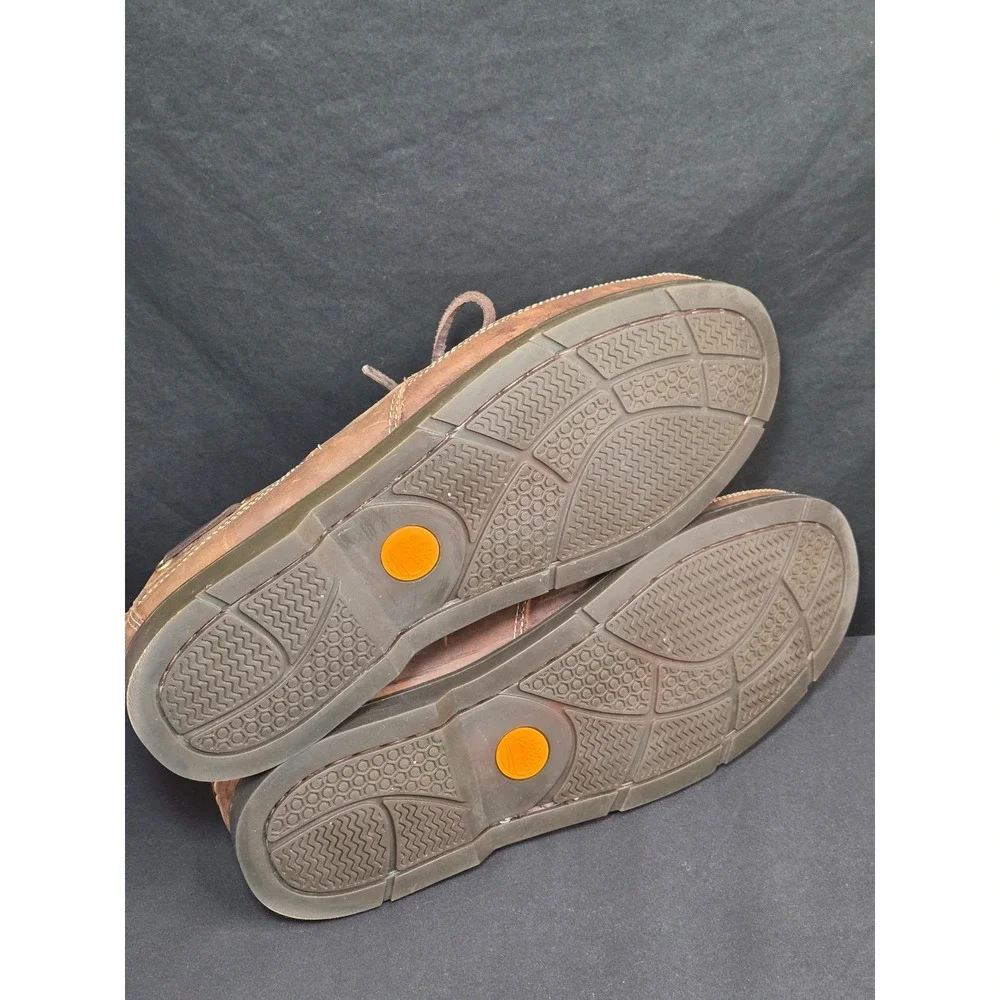 Timberland Mens Brown Leather Boat Shoes Nautical Loafers 5232R Size 10.5 M